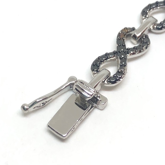 Black Gold Plated Bracelet /Diamond Accents - Picture 2 of 11